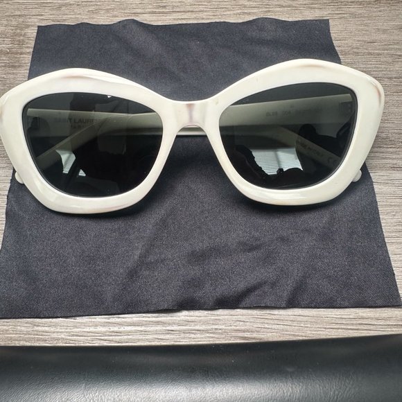 SAINT LAURENT CATE EYE IVORY SUNGLASSES SL 423 - Picture 4 of 12